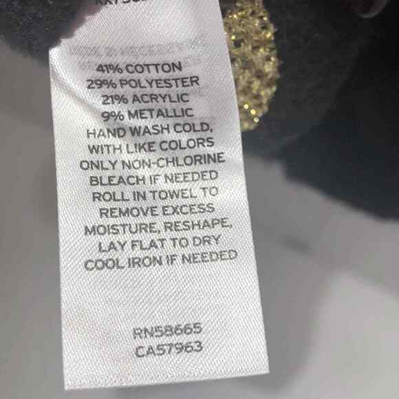 Treasure & Bond Women’s Size Small Black Gold Metallic Stripe Tunic Sweater - Picture 6 of 9